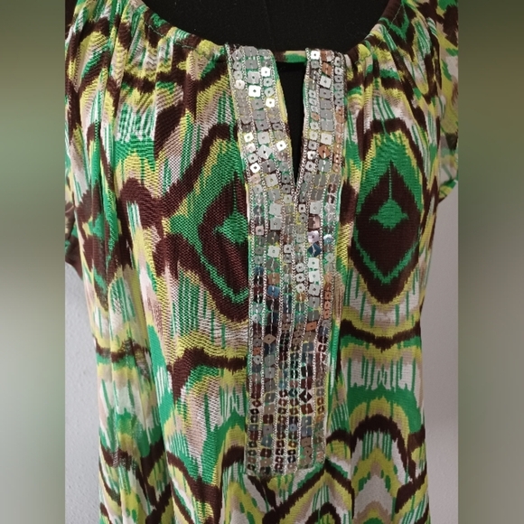 An INC International Concepts Sheer With Sequin Blouse - Picture 2 of 14